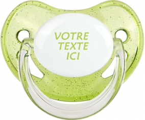 Chupete verde con lentejuelas fisiológicas en color