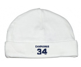 Bonnet real Madrid bebé personalizado: Campeones 34 Liga diseño-1