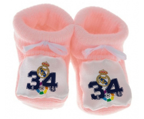 Chausson bebé del Real Madrid: Campeones 34 Liga design-4 color Rose