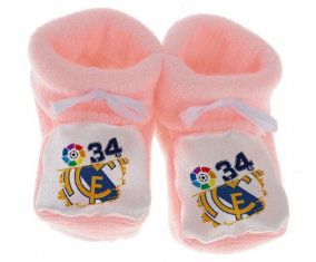 Chausson bebé del Real Madrid: Campeones 34 Liga design-6 color Rose