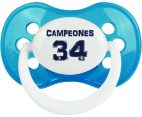 Real Madrid: Campeones 34 Liga diseño-1: Cyan clásico Tetine punta anatómica