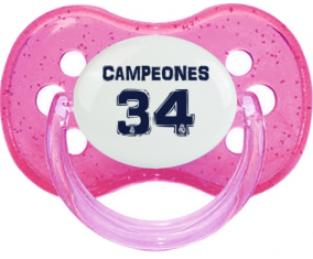 Real Madrid: Campeones 34 Liga design-1: Punta de cereza tetina rosa de lentejuelas