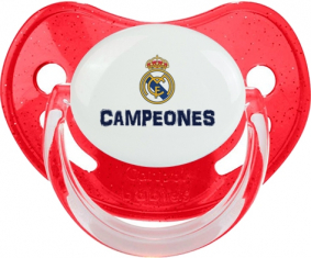 Real Madrid: Campeones 34 Liga design-2: Punta fisiológica tetina de lentejuelas rojas