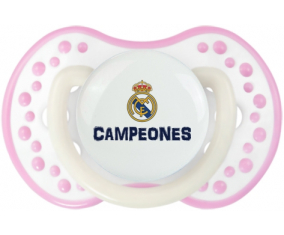 Real Madrid: Campeones 34 Liga design-2: Punta tetina fosforescente de color rosa blanco Lovi Dynamic