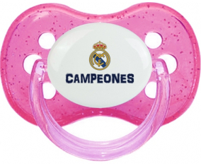 Real Madrid: Campeones 34 Liga design-2: Punta de cereza tetina rosa de lentejuelas