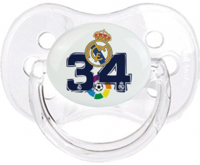 Real Madrid: Campeones 34 Liga design-4: Punta de cereza tetina clásica transparente