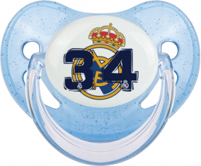 Real Madrid: Campeones 34 Liga design-5: Punta fisiológica tetina de lentejuelas azules