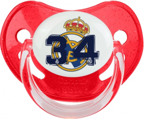 Real Madrid: Campeones 34 Liga design-5: Punta fisiológica tetina de lentejuelas rojas