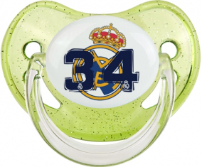 Real Madrid: Campeones 34 Liga design-5: Punta fisiológica tetina verde de lentejuelas