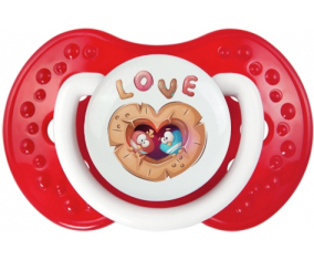 Divertidos animales búhos amor: clásico blanco-rojo tetina punta Lovi Dynamic