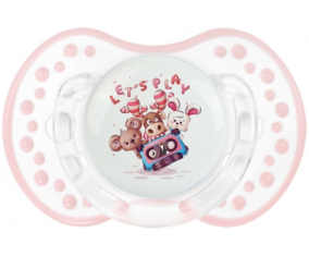 Animales divertidos vamos a jugar: Retro-blanco-rosa-tierno clásico Tetine tip Lovi Dynamic