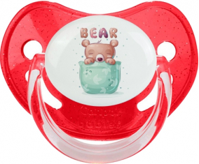 Funny Animals Bear: Punta fisiológica tetina de lentejuelas rojas