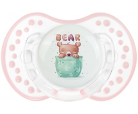 Osos divertidos animales: retro-blanco-rosa-tierno clásico tetina punta Lovi Dynamic