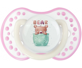 Funny Animals Bear: Punta tetina de color blanco-rosa fosforescente Lovi Dynamic