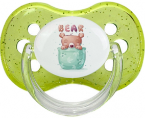 Funny Animals Bear: Punta de cereza tetina de lentejuelas verdes