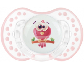 Funny Animals Bird: Retro-blanco-rosa-tierno clásico tetina punta Lovi Dynamic