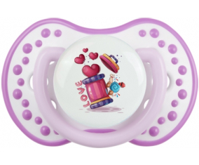 Funny Animals Love Design-1: Clásico blanco-mauve tetina punta Lovi Dynamic