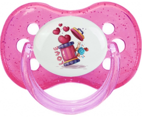 Funny Animals Love Design-1: Punta de cereza tetina rosa de lentejuelas