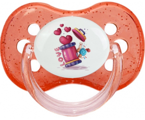 Funny Animals Love Design-1: Punta de cereza tetina de lentejuelas rojas