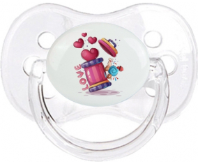 Funny Animals Love Design-1: Punta de cereza tetina clásica transparente