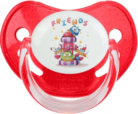Funny Animals Friends: Punta fisiológica tetina de lentejuelas rojas