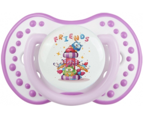 Funny Animals Friends: Clásico blanco-mauve tetina punta Lovi Dynamic