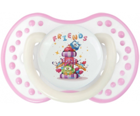 Funny Animals Friends: Punta tetina de color blanco-rosa fosforescente Lovi Dynamic
