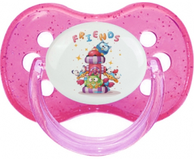 Funny Animals Friends: Punta de cereza tetina rosa de lentejuelas