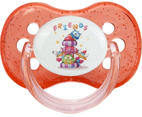 Funny Animals Friends: Punta de cereza tetina de lentejuelas rojas
