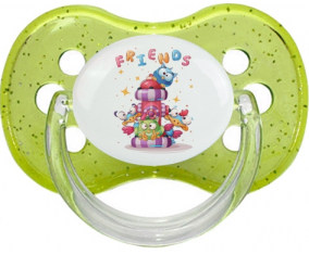 Funny Animals Friends: Punta de cereza tetina de lentejuelas verdes