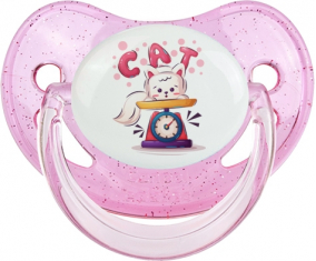Funny Animals Cat design-1: Punta fisiológica tetina rosa de lentejuelas