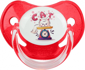 Funny Animals Cat design-1: Punta fisiológica tetina de lentejuelas rojas