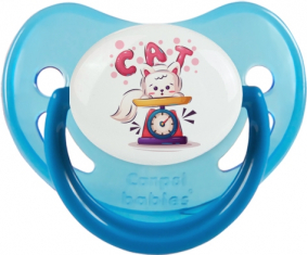 Funny Animals Cat design-1: Punta fisiológica tetina fosforescente azul