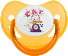 Funny Animals Cat design-1: Punta fisiológica tetina amarilla fosforescente