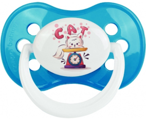Funny Animals Cat design-1: Punta anatómica tetina clásica de cian