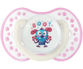 ¡Animales graciosos Boo! : Punta tetina de color blanco-rosa fosforescente Lovi Dynamic