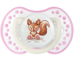 Funny Animals Squirrel: Punta tetina de color blanco-rosa fosforescente Lovi Dynamic