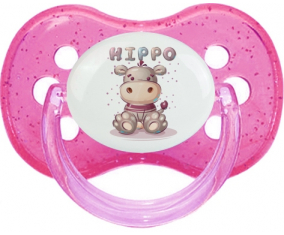 Funny Animals Hippo: Punta de cereza tetina rosa de lentejuelas