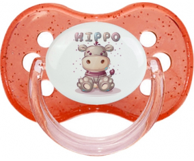 Funny Animals Hippo: Punta de cereza tetina de lentejuelas rojas