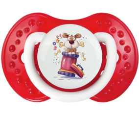 ¡Animales divertidos Woof! : Clásico punta tetina de color rojo blanco Lovi Dynamic