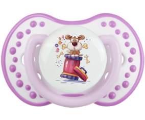 ¡Animales divertidos Woof! : Clásico punta tetina de color blanco-malva Lovi Dynamic