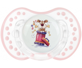 ¡Animales divertidos Woof! : Punta tetina retro-blanca-rosa-tierna Lovi Dynamic