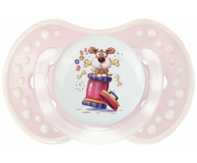 ¡Animales divertidos Woof! : Punta tetina clásica retro-rosa-tierna Lovi Dynamic
