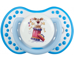 ¡Animales divertidos Woof! : Punta tetina azul blanco fosforescente Lovi Dynamic