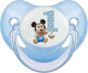 Aniversario número 1 de Disney Mickey: Punta fisiológica tetina de lentejuelas azules