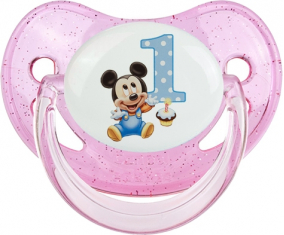 Aniversario número 1 de Disney Mickey: Punta fisiológica tetina rosa de lentejuelas