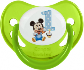 Aniversario de Disney Mickey Número 1: Consejo Fisiológico Tetin Verde Fosforescente