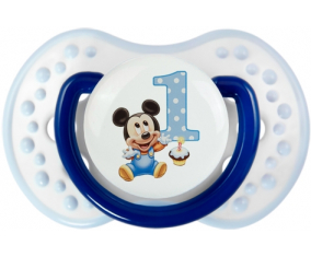 Disney Mickey Número 1 Aniversario: Punta tetina clásica azul marino-blanco Lovi Dynamic