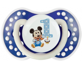 Disney Mickey Número 1 Aniversario: Punta tetina azul marino fosforescente Lovi Dynamic