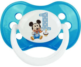 Número de aniversario de Disney Mickey 1: Cyan Classic Tetine Anatomy Tip